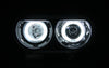 ANZO 2008-2014 Dodge Challenger Projector Headlights w/ Halo Black (CCFL) ANZO