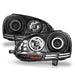 ANZO 2006-2009 Volkswagen Rabbit Projector Headlights w/ Halo Black (CCFL) ANZO