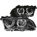 ANZO 1999-2001 BMW 3 Series E46 Projector Headlights w/ Halo Black ANZO