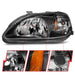 ANZO 1999-2000 Honda Civic Crystal Headlights Black ANZO