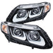 ANZO 2012-2015 Honda Civic Projector Headlights w/ U-Bar Black ANZO