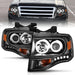 ANZO 2007-2014 Ford Expedition Projector Headlights w/ Halo Black ANZO