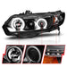 ANZO 2006-2011 Honda Civic Projector Headlights w/ Halo Black (CCFL) ANZO