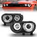 ANZO 2008-2014 Dodge Challenger Projector Headlights w/ Halo Black (CCFL) ANZO