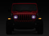 Raxiom 18-22 Jeep Wrangler JL/JT Axial 9-Inch LED Headlights w/RGB Halo- Blk Housing (Clear Lens) Raxiom