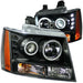 ANZO 2007-2013 Chevrolet Avalanche Projector Headlights w/ Halo Black (CCFL) ANZO