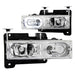 ANZO 1988-1998 Chevrolet C1500 Crystal Headlights Chrome w/ Halo ANZO