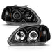 ANZO 1996-1998 Honda Civic Projector Headlights w/ Halo Black ANZO