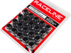 12mmx1.50 Lock Style Lug 20/Pk Lock Style Lug Nuts Blk RACELINE