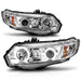 ANZO 2006-2011 Honda Civic Projector Headlights w/ Halo Chrome (CCFL) ANZO