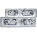 ANZO 1988-1998 Chevrolet C1500 Crystal Headlights Chrome w/ Low - Brow ANZO