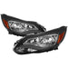 xTune Ford Focus 2012-2014 Halogen Only OEM Style Headlights - Black HD-JH-FFOC12-AM-BK SPYDER