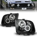 ANZO 2005-2009 Ford Mustang Projector Headlights w/ Halo Black ANZO