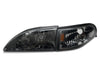 Raxiom 94-98 Mustang Axial Series Cobra Style Headlights- Black Housing (Clear Lens) Raxiom