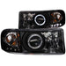 ANZO 1994-2001 Dodge Ram Projector Headlights w/ Halo Black ANZO