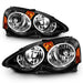 ANZO 2002-2004 Acura Rsx Crystal Headlights Black ANZO