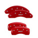 MGP 4 Caliper Covers Engraved Front Gen 5/Camaro Engraved Rear Gen 5/SS Red finish silver ch MGP