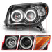 ANZO 2006-2009 Toyota 4Runner Projector Headlights w/ Halo Black ANZO