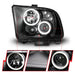 ANZO 2005-2009 Ford Mustang Projector Headlights w/ Halo Black ANZO