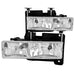 ANZO 1988-1998 Chevrolet C1500 Crystal Headlights Chrome ANZO