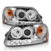 ANZO 1997.5-2003 Ford F-150 Projector Headlights w/ Halo and LED Chrome 1pc ANZO