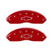 MGP 4 Caliper Covers Engraved Front & Rear Bowtie Red finish silver ch