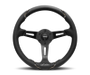 Momo Gotham Steering Wheel 350 mm - Black Leather/Black Spokes