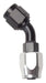 Russell Performance -6 AN Black/Silver 45 Degree Full Flow Hose End