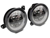 Raxiom 18-22 Jeep Wrangler JL/JT Axial 9-Inch LED Headlights w/RGB Halo- Blk Housing (Clear Lens) Raxiom