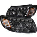 ANZO 2007-2007 Hyundai Santa Fe Projector Headlights w/ LED Black ANZO