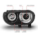 ANZO 2008-2014 Dodge Challenger Projector Headlights w/ Halo Black (CCFL) ANZO