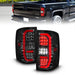 ANZO 14-18 GMC Sierra 1500 Full LED Taillights Black Housing Clear Lens (w/C Light Bars) ANZO