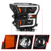 ANZO 2015-2017 Ford F-150 Projector Headlights w/ Plank Style Switchback Black w/ Amber ANZO