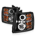 ANZO 2007-2013 Chevrolet Silverado 1500 Projector Headlights w/ Halo Black ANZO