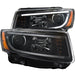 ANZO 2014-2015 Jeep Grand Cherokee Projector Headlights w/ Plank Style Design Black ANZO