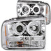 ANZO 2005-2007 Ford Excursion Projector Headlights w/ Halo Chrome w/ LED Strip (CCFL) 1pc ANZO