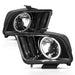 ANZO 2005-2009 Ford Mustang Crystal Headlights w/ Halo Black (CCFL) ANZO