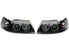 Raxiom 99-04 Ford Mustang Dual LED Halo Projector Headlights- Black Housing (Clear Lens) Raxiom