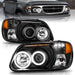 ANZO 1995-2001 Ford Explorer Projector Headlights w/ Halo Black 1 pc ANZO