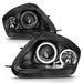 ANZO 2000-2005 Mitsubishi Eclipse Projector Headlights w/ Halo Black ANZO