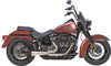 Comp S 2in1 Exhaust Softail Brushed W/Carbon End Cap TBR