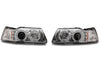 Raxiom 99-04 Ford Mustang Dual LED Halo Projector Headlights- Chrome Housing (Clear Lens) Raxiom