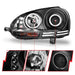 ANZO 2006-2009 Volkswagen Rabbit Projector Headlights w/ Halo Black (CCFL) ANZO