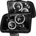 ANZO 2005-2009 Ford Mustang Projector Headlights w/ Halo Black ANZO