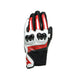 Dainese Mig 3 Unisex Leather Gloves Black/Red Spray/White - Small Dainese